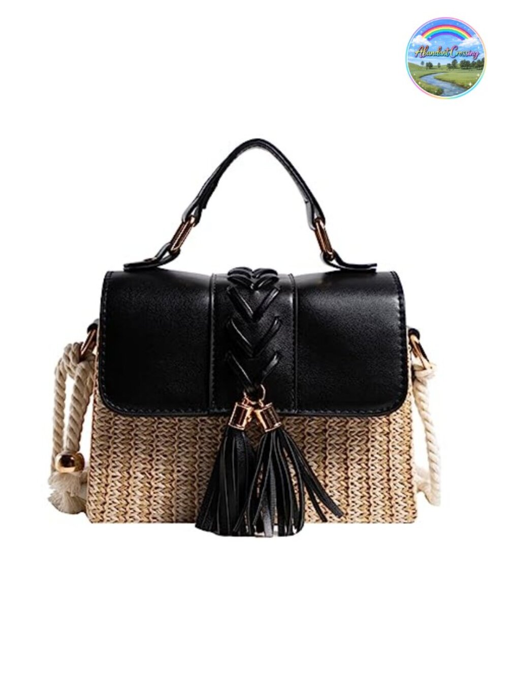 Straw Crossbody Bag Woven Beach Purse Summer Vacation Handbag